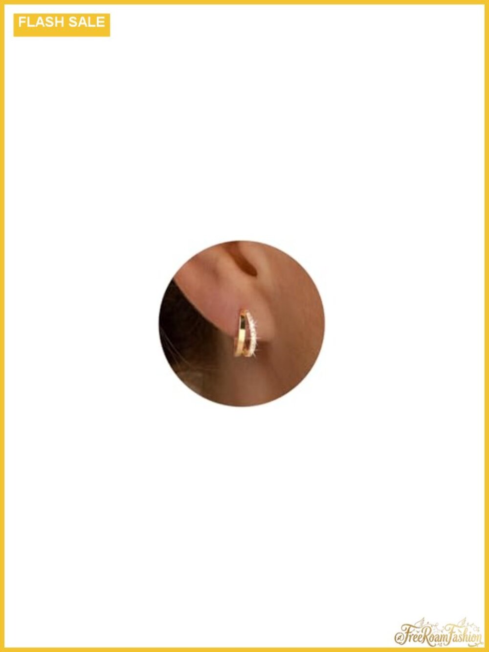 14K Gold Plated Double Hoop Earrings for Women, Chunky Huggie Earrings with